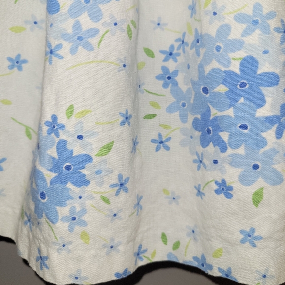 🐣Vintage Gymboree Easter Basket White Blue Floral Cotton Linen Dress 12-18🌷 - Picture 4 of 7